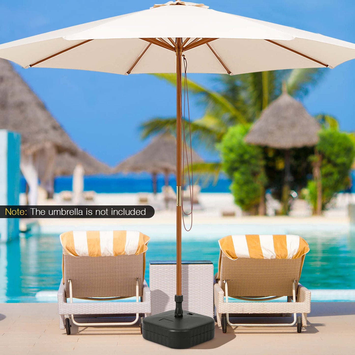 Heavy-Duty Patio Parasol Umbrella Stand Fit 38 mm Umbrella Poles