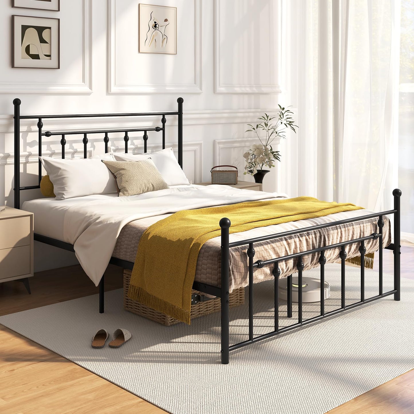 Single/Double/King Size Metal Bed Frame with Headboard