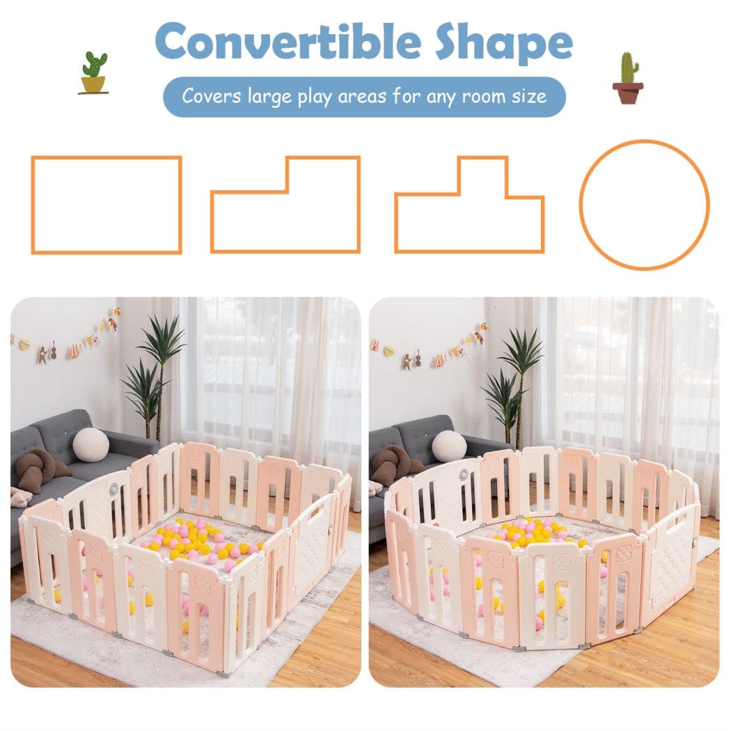 Plastic Infants Play Pen with Whiteboard and Rotatable Ball