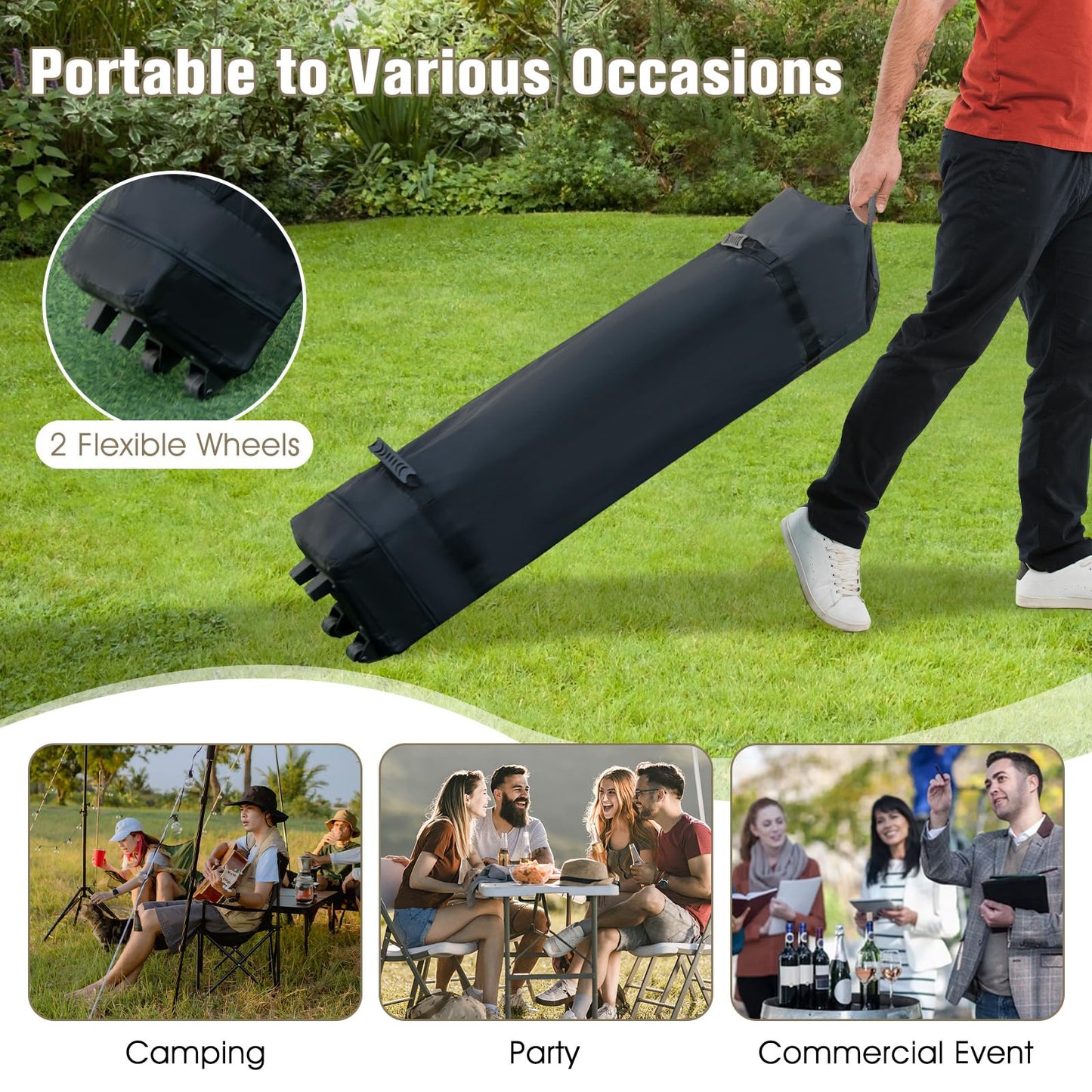 Pop up Gazebo with Vented Top and Portable Canopy Shelter