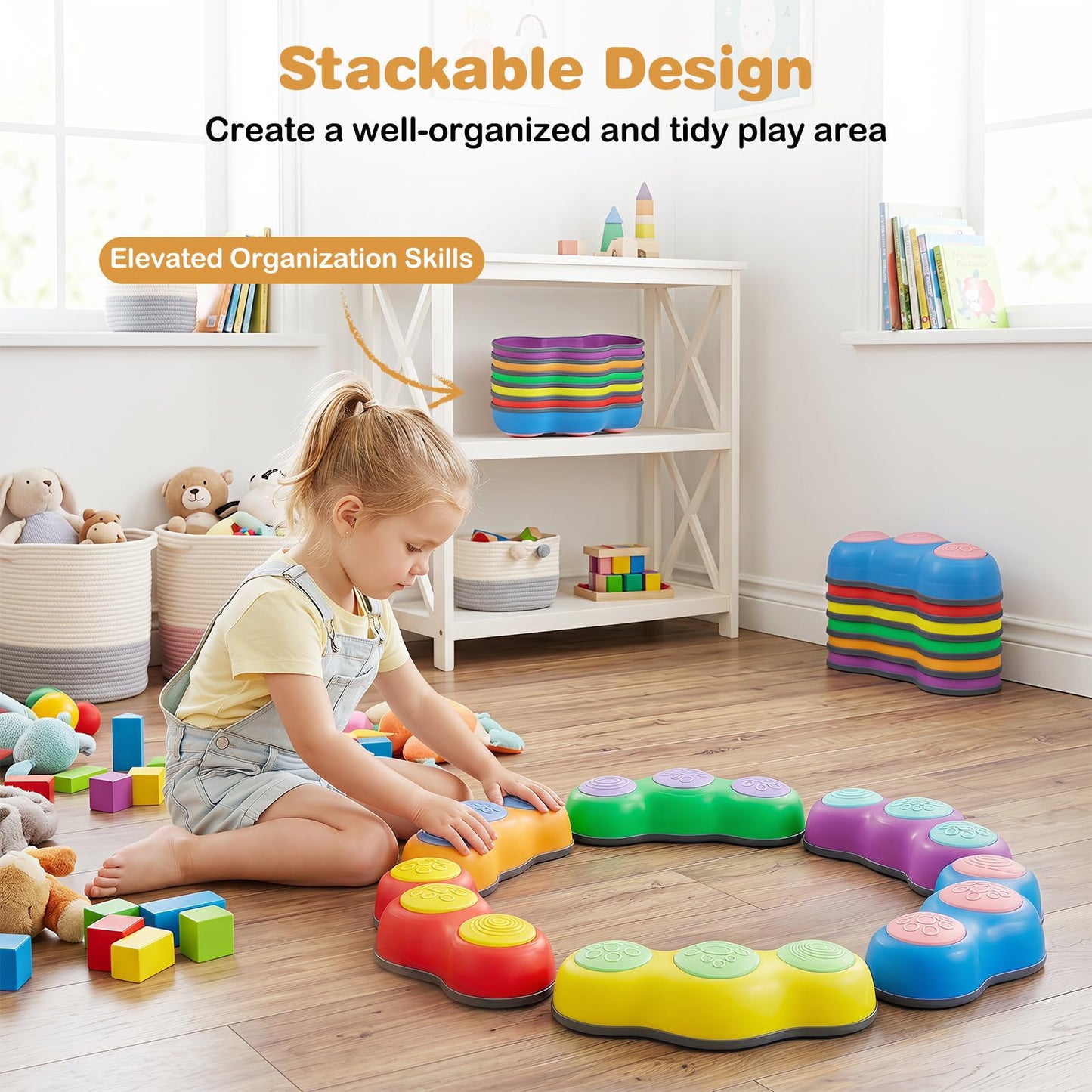 Kids Stepping Stones, Stackable Balance Blocks
