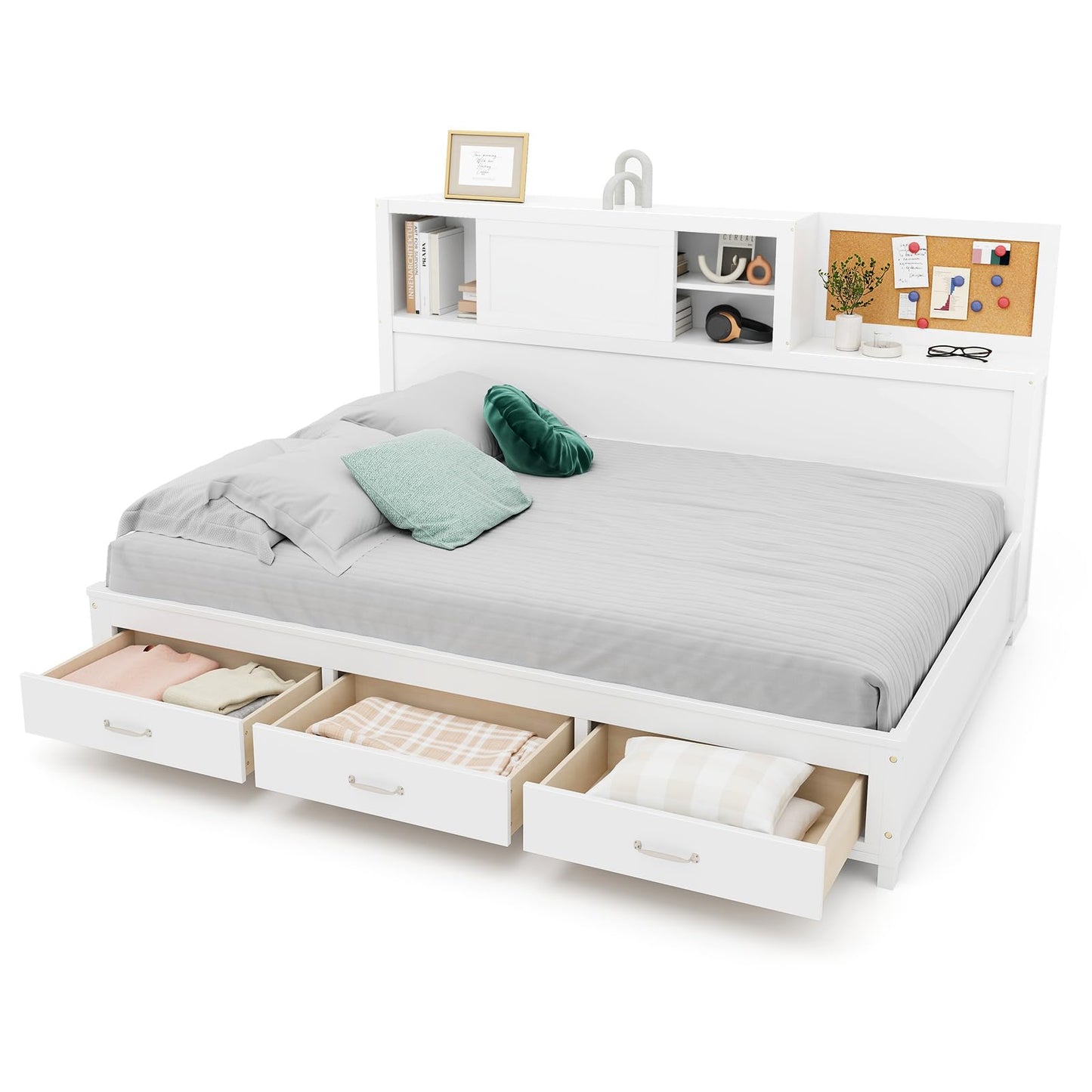 Daybed Frame with 3 Storage Drawers