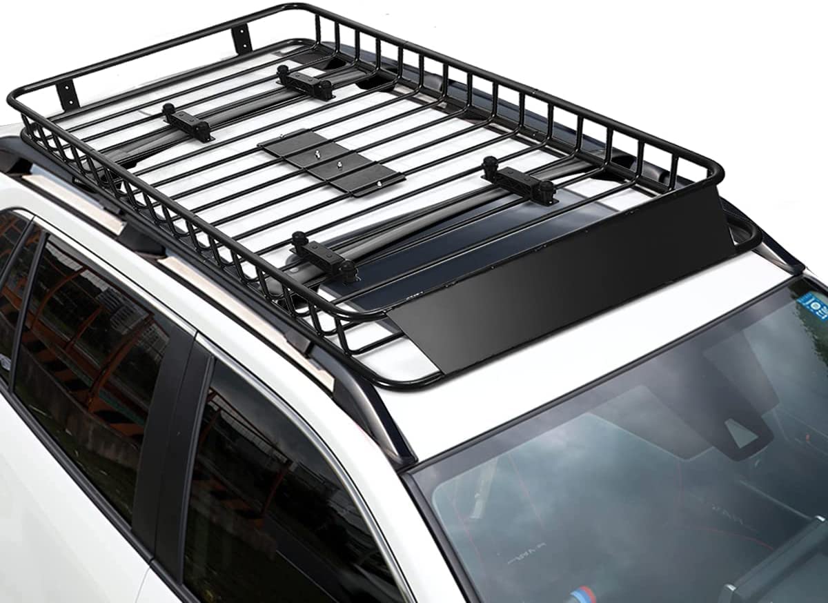 GiantexUK 116-162x99x15cm Expandable Steel Roof Rack Basket