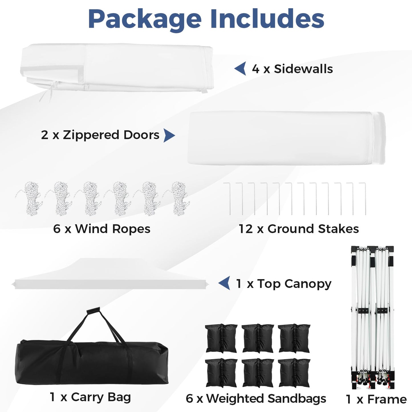 3m x 6m Outdoor Garden Shelter with 6 Sidewalls and Carrying Bag