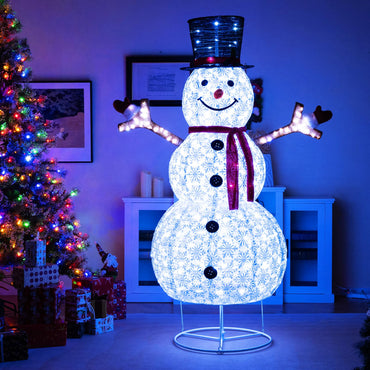 1.8 m Pop-up Christmas Snowman with 200 Cold White LED Lights and Zip Ties
