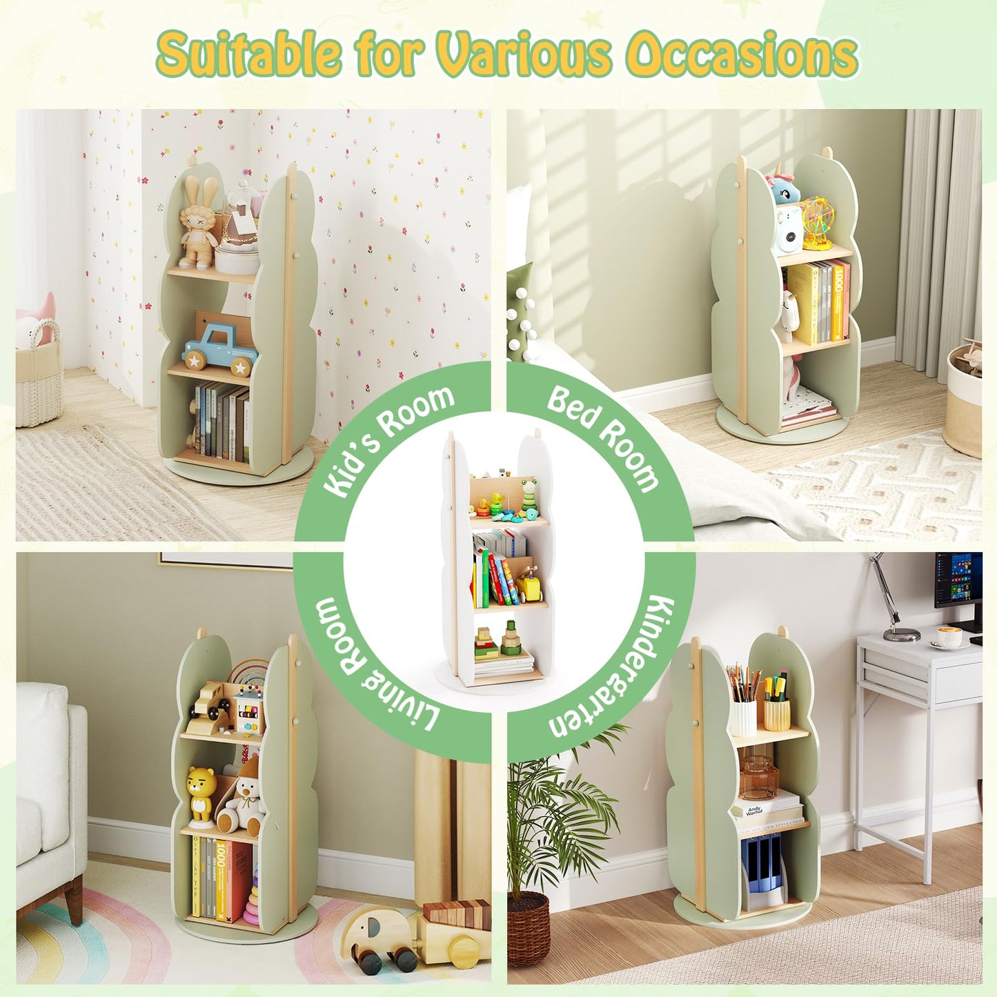 Display Corner Book Shelf with Side Hooks for Small Space