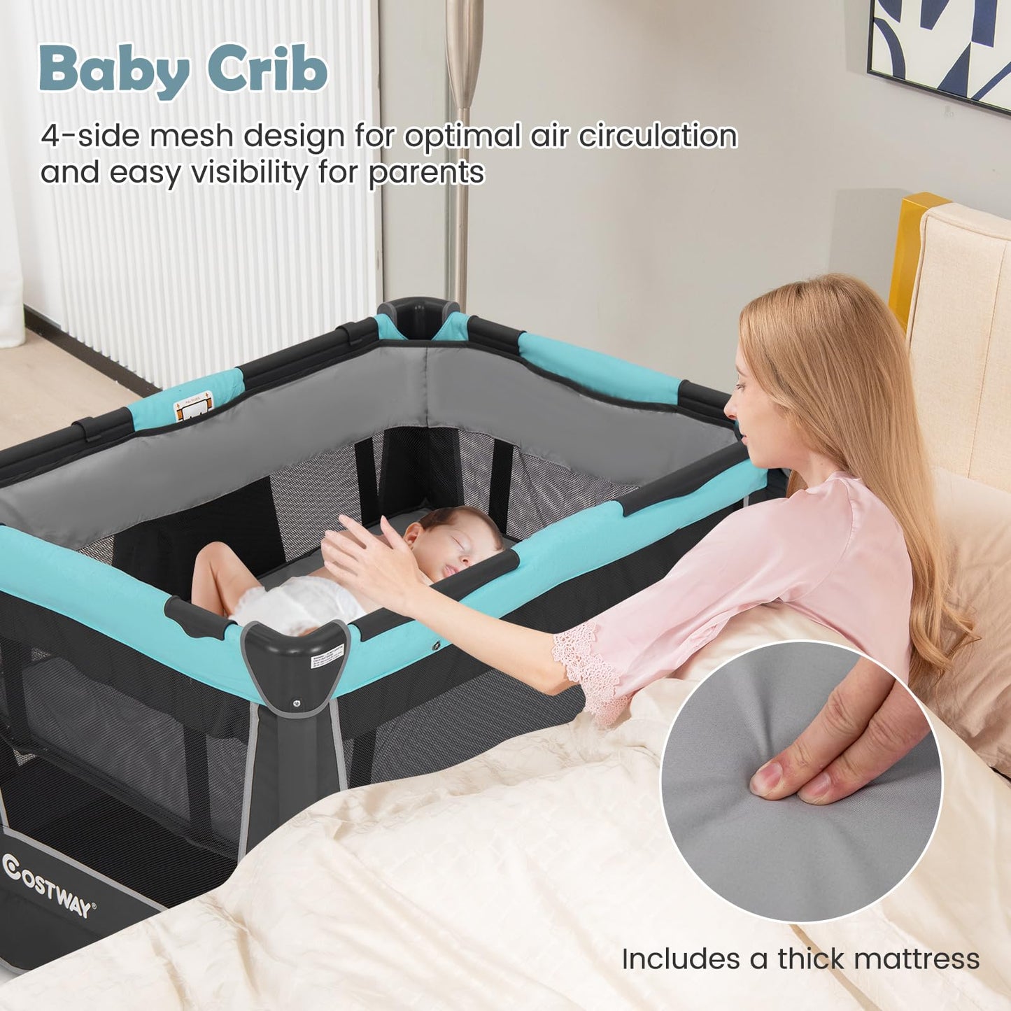 Portable Baby Bed Playard with Bassinet