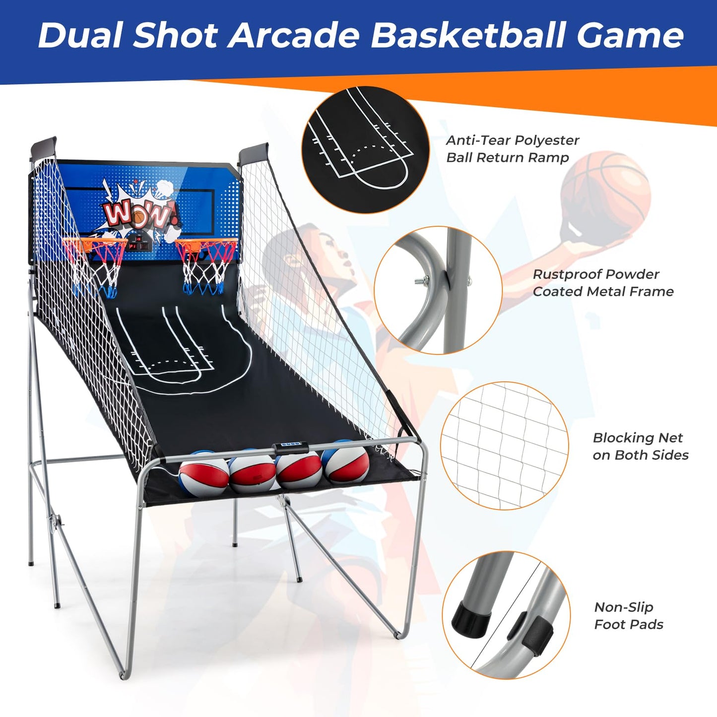 Basketball Arcade Game Indoor for 2 Players