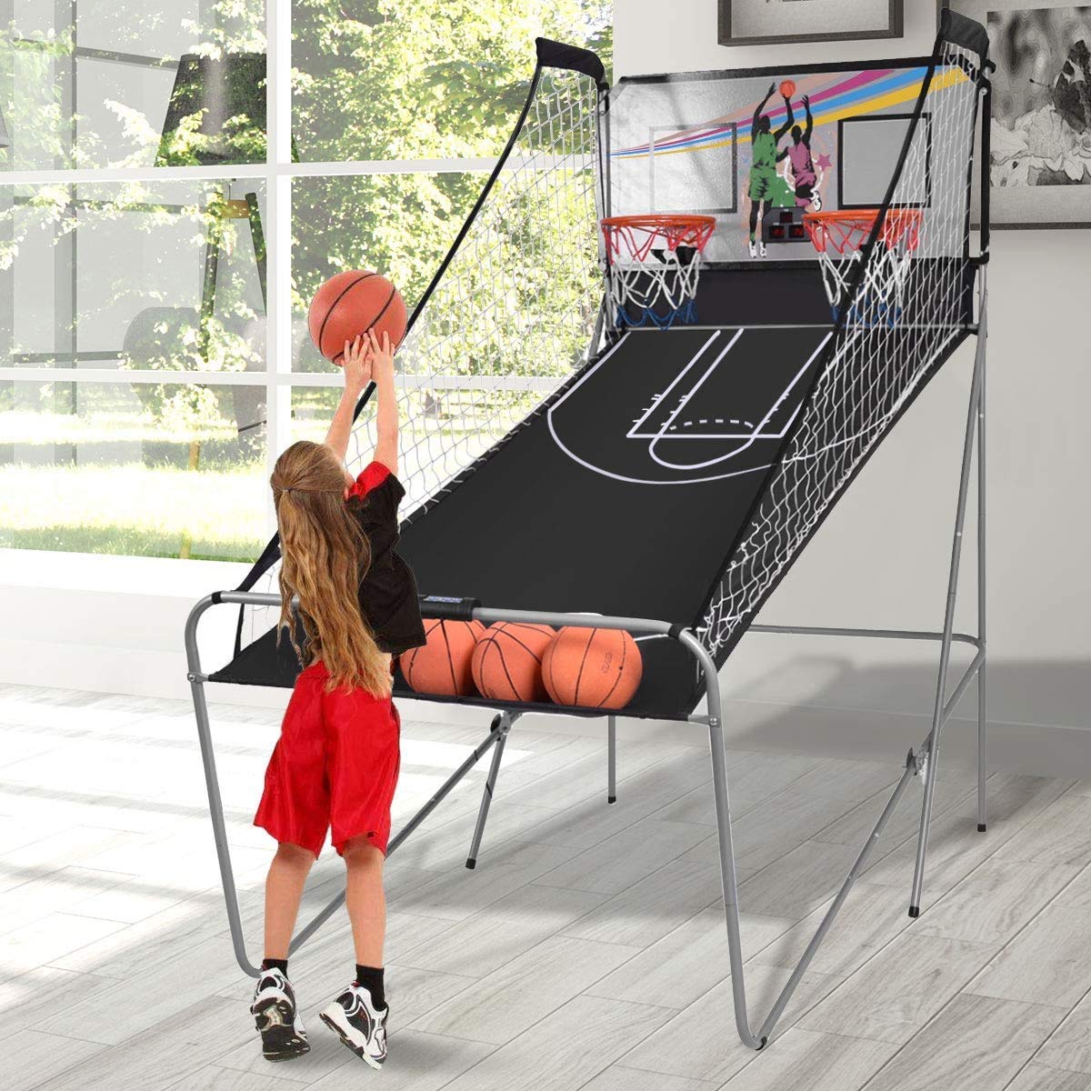 Dual Shot Electronic Foldable Basketball Arcade Game