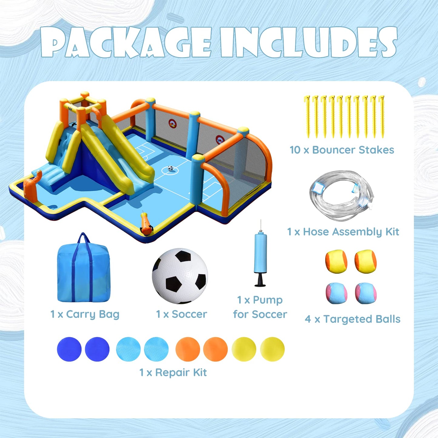 Jumping Bouncy Castle with Climbing Wall for Kids Summer Play without blower