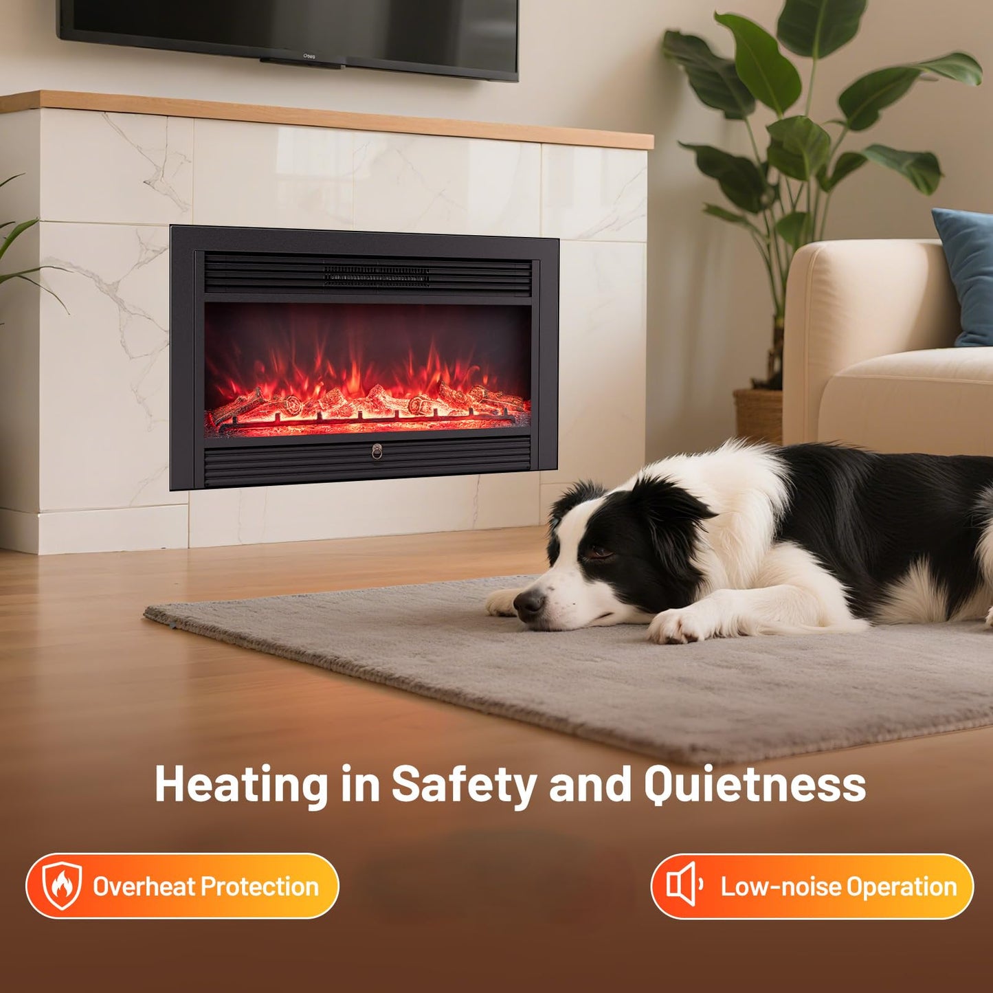 36-Inch Electric Fireplace Insert with Remote Control