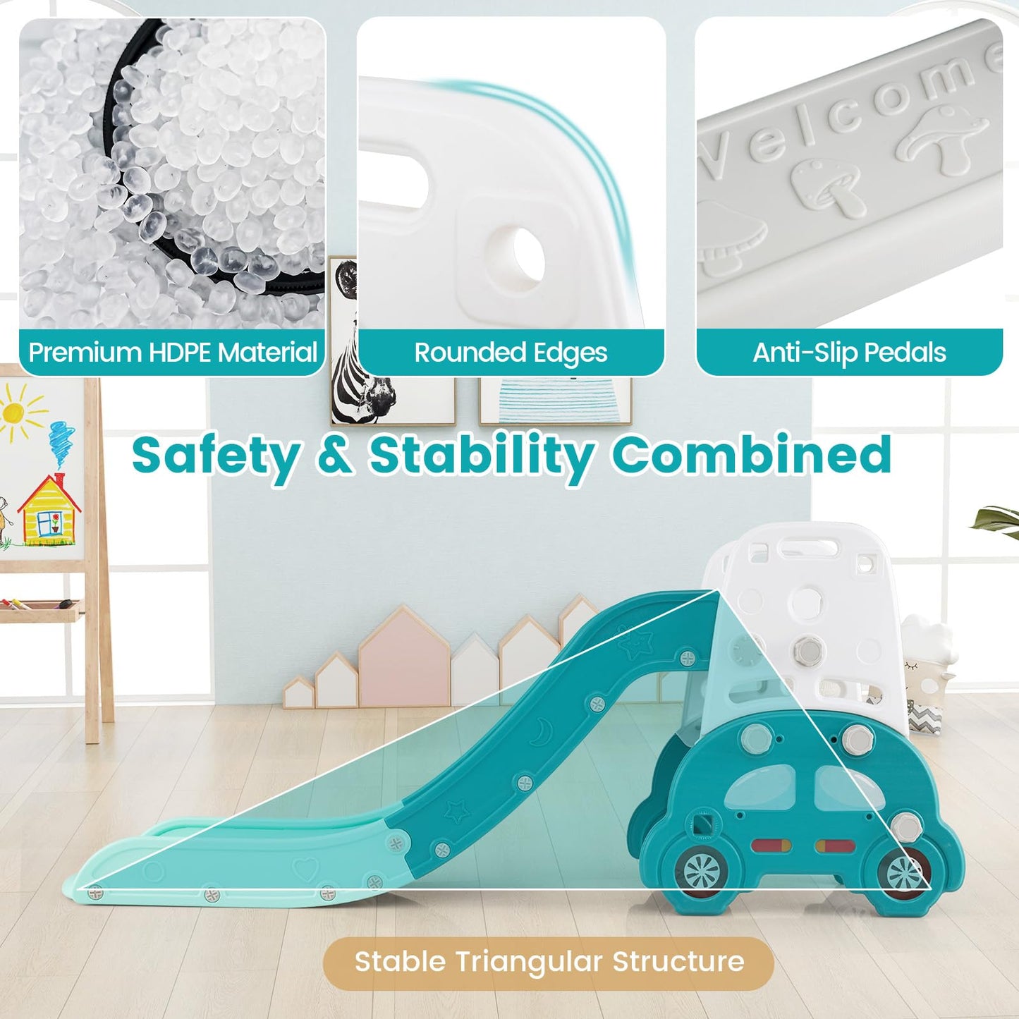 5 in 1 Convertible Kids Art Easel with Double-Sided Magnetic Dry Erase