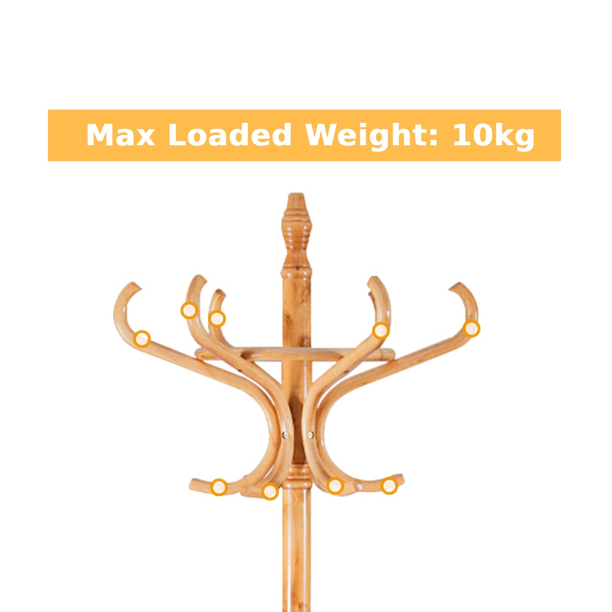 12 Hooks Freestanding Coat Rack with Umbrella Holder