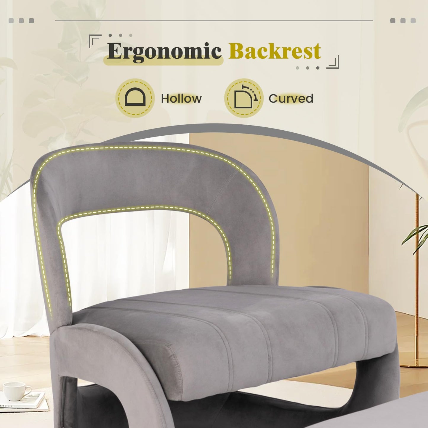 Accent Chair with Ottoman and Open Curved Back