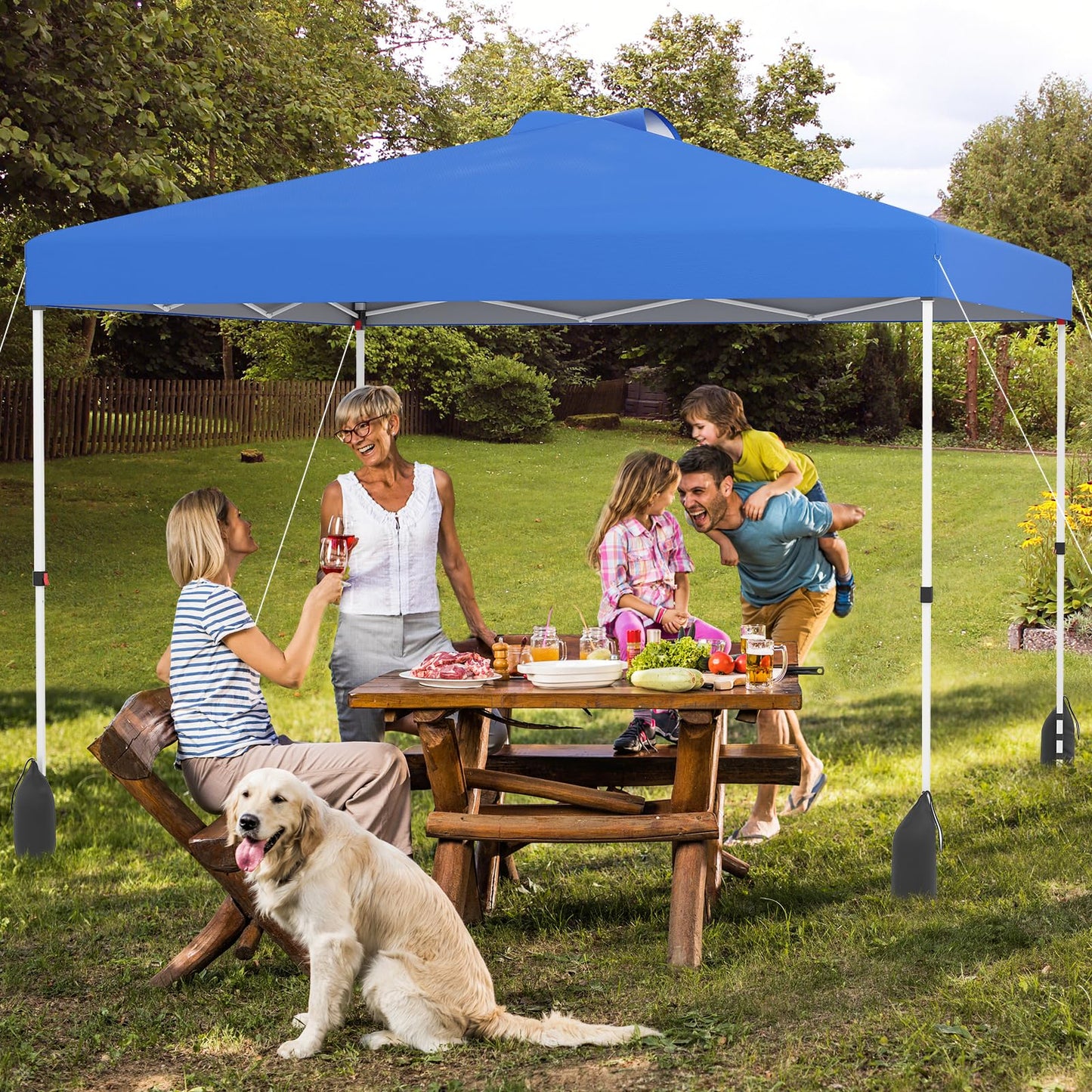3 x 3 m Pop up Canopy Tent with 1 Sidewall Wheeled Bag