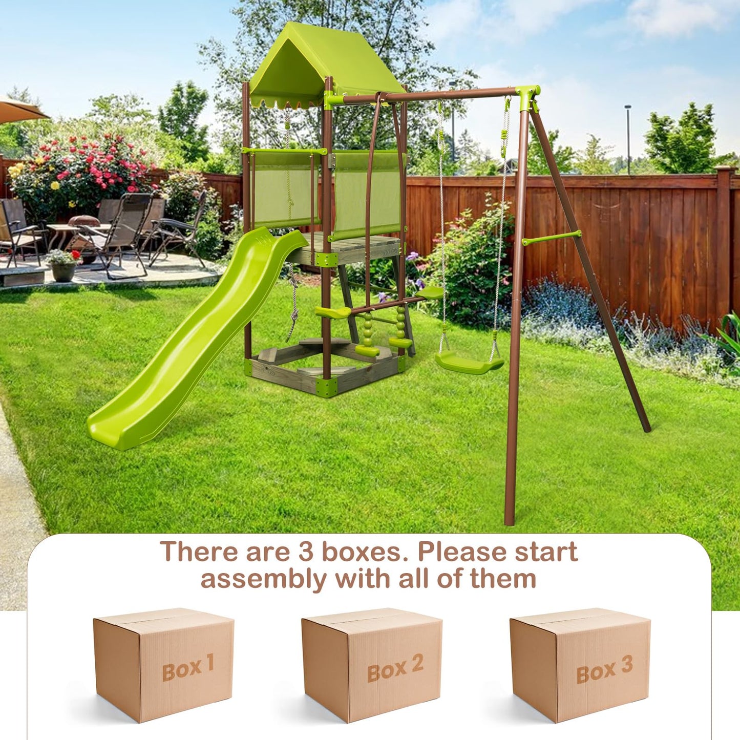 7 in 1 Heavy Duty Metal Swing Stand with Slide