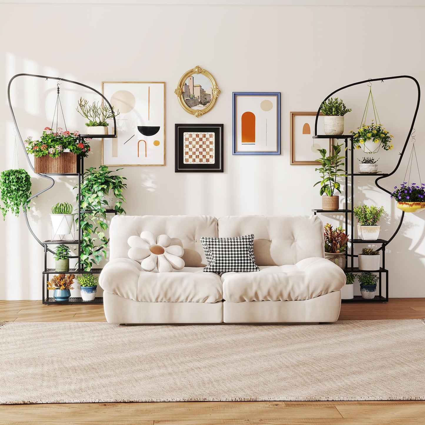 185 cm Tall Butterfly-Shaped 6-Tier Flowerpot Shelf