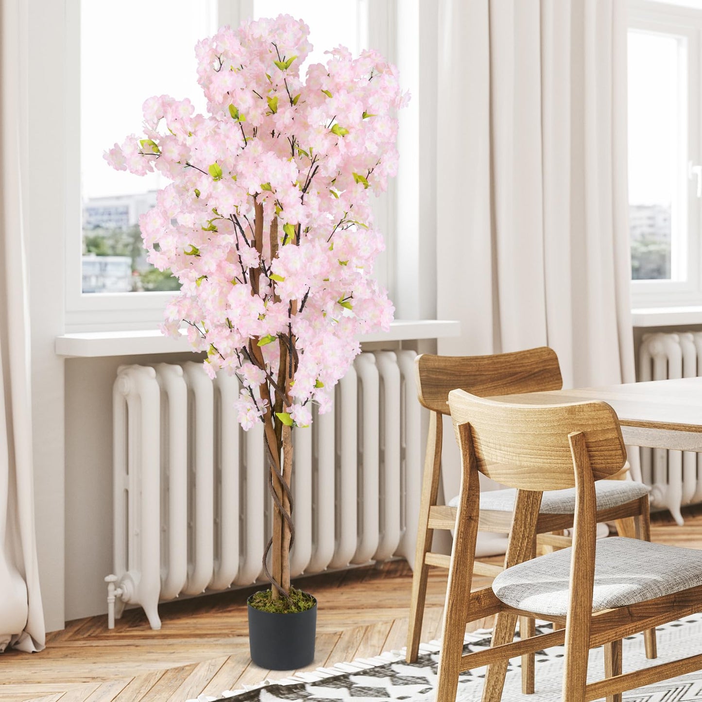 150CM Tall Artificial Cherry Blossom Tree Faux Flower Plant in Nursery Pot