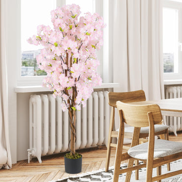 150CM Tall Artificial Cherry Blossom Tree Faux Flower Plant in Nursery Pot