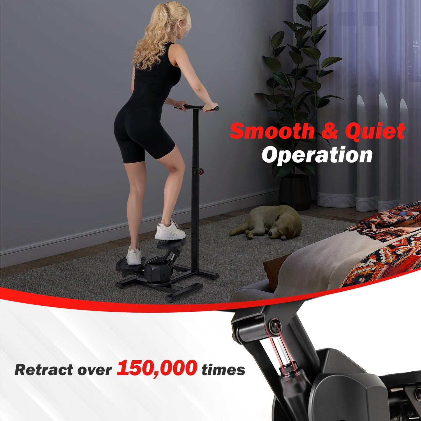 Twist Stepper with Adjustable Handlebar and LCD Monitor