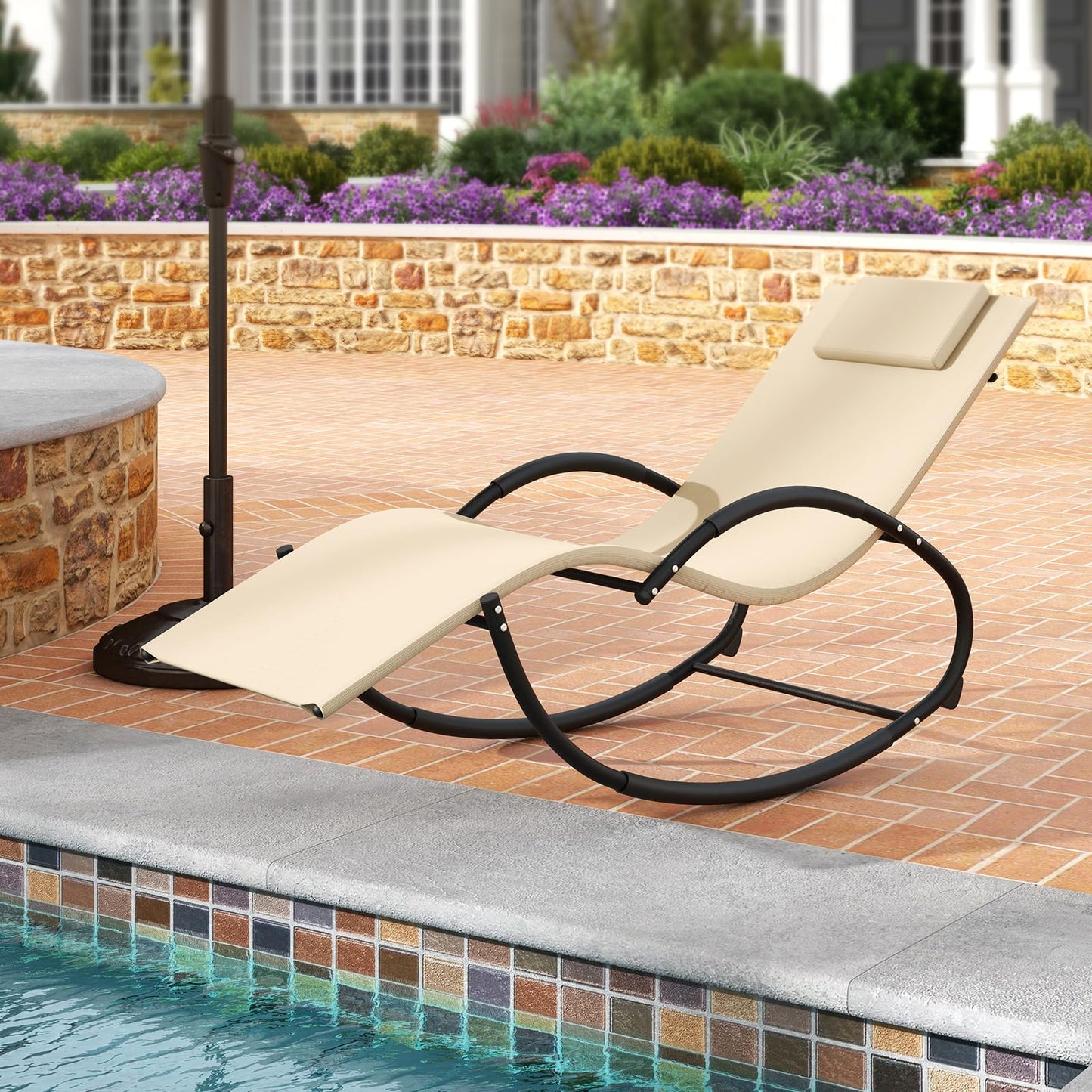 Outdoor Zero Gravity Recliner Garden Chair with Removable Headrest