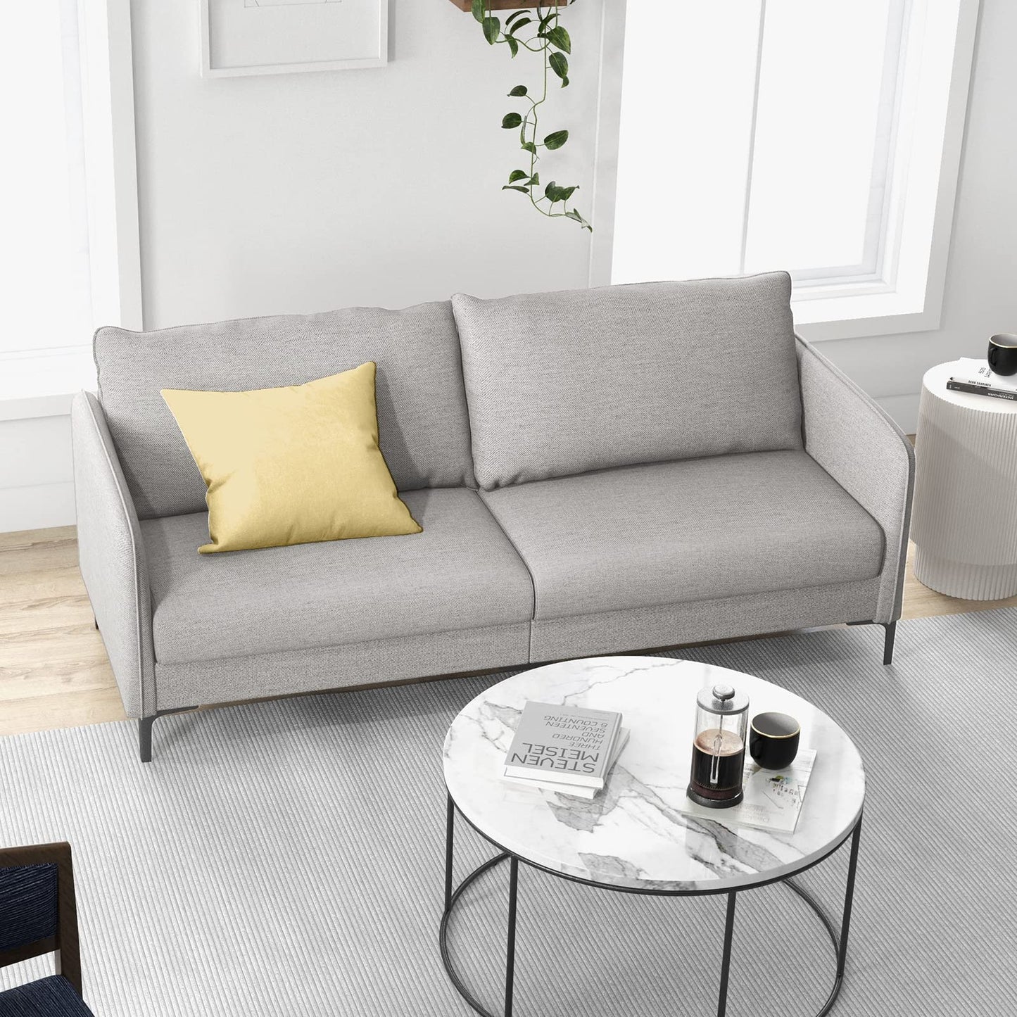 Modern Loveseat 3-Seater Upholstered Sofa with Washable Cushion Covers
