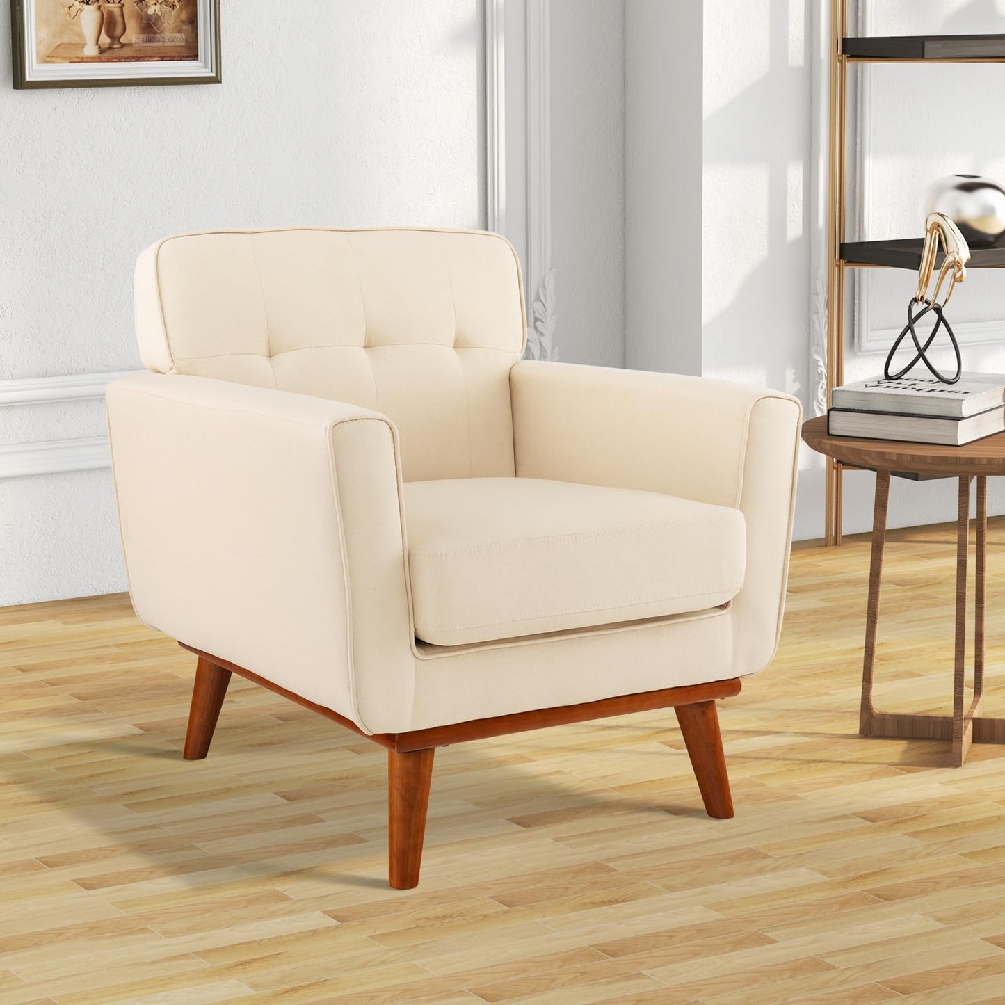 Modern Accent Armchair with Removable Padded Seat Cushion