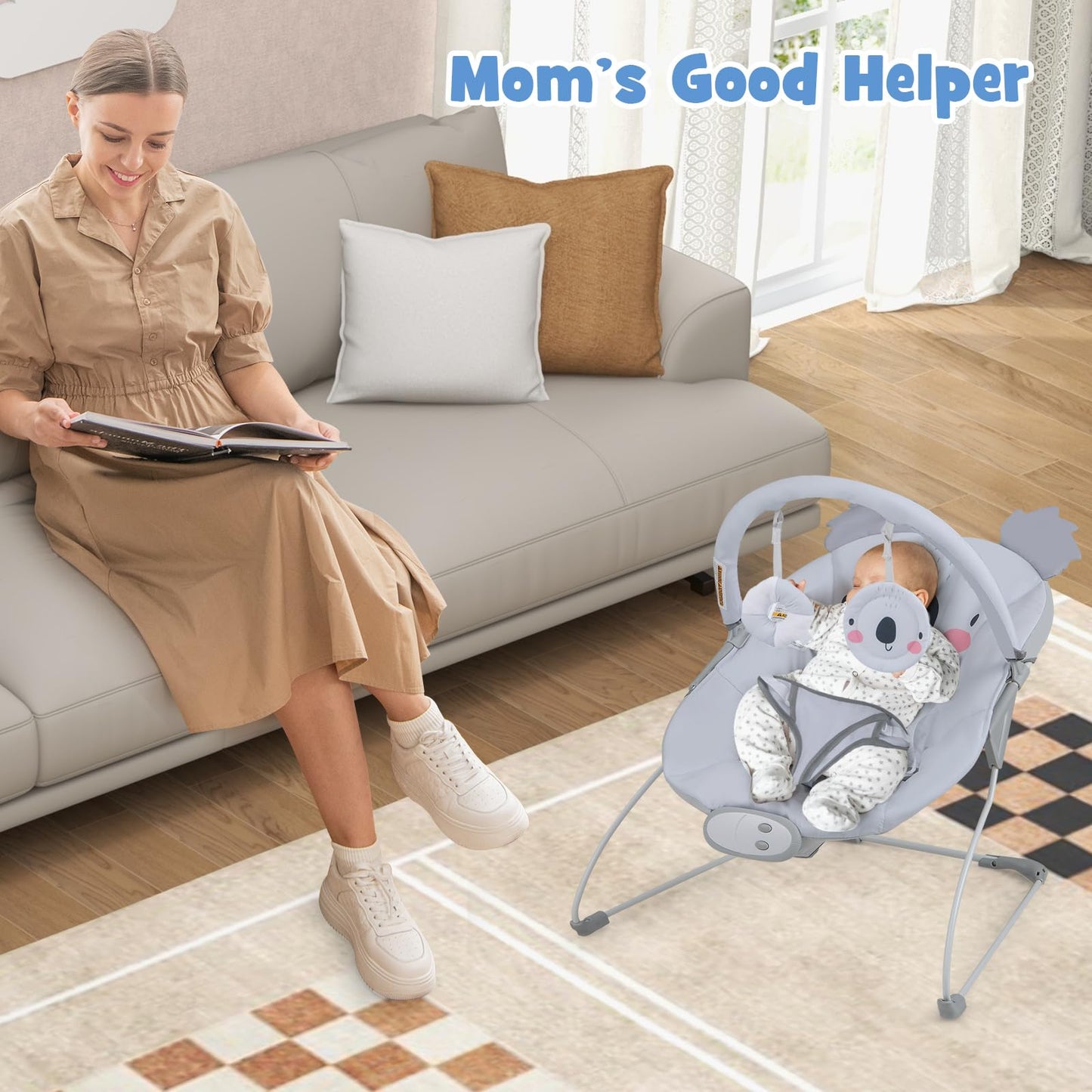 Infants Rocker Seat with Detachable Toy Bar