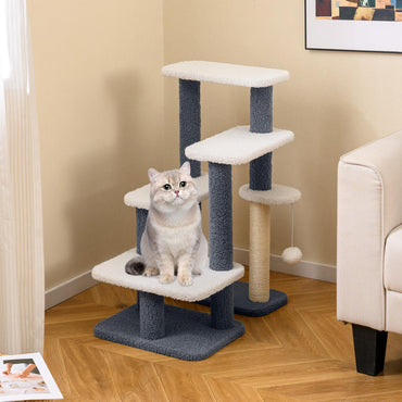 Cat Stairs, 2-in-1 Cat Tree Tower Pet Steps with Sisal Scratching Posts