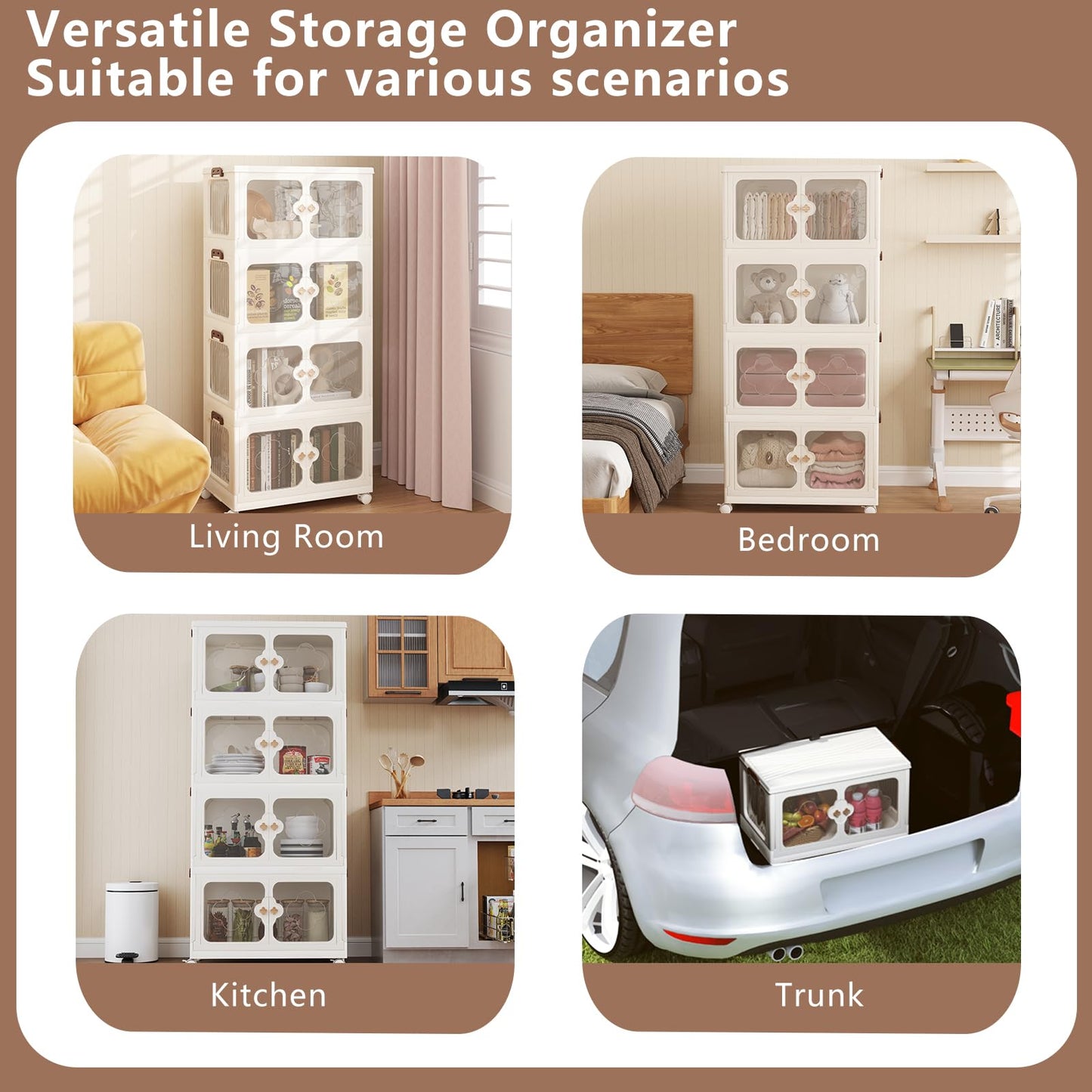 Stackable Storage Containers with Wheels and Lit