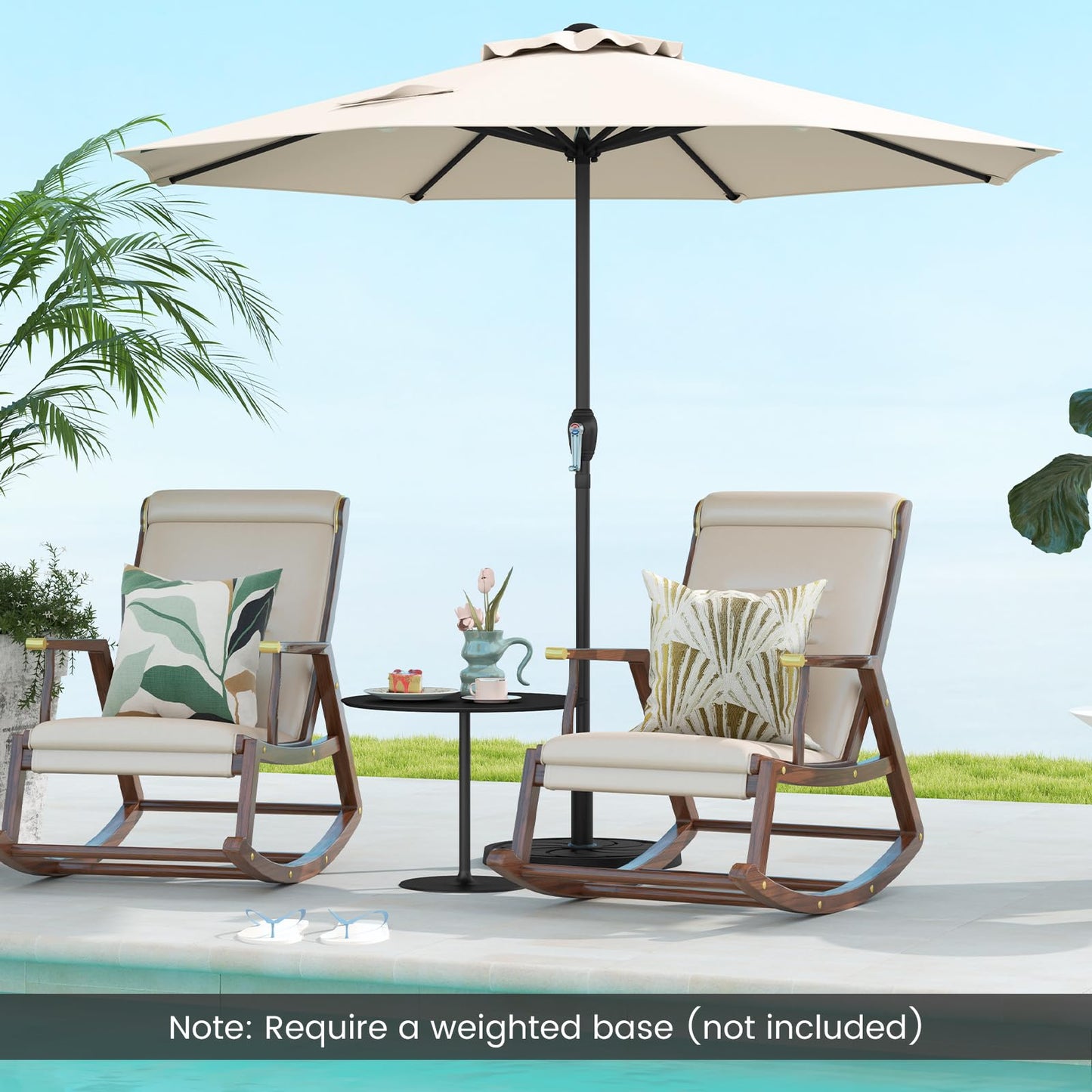 2.5M Heavy Duty Patio Umbrella with Crank Handle