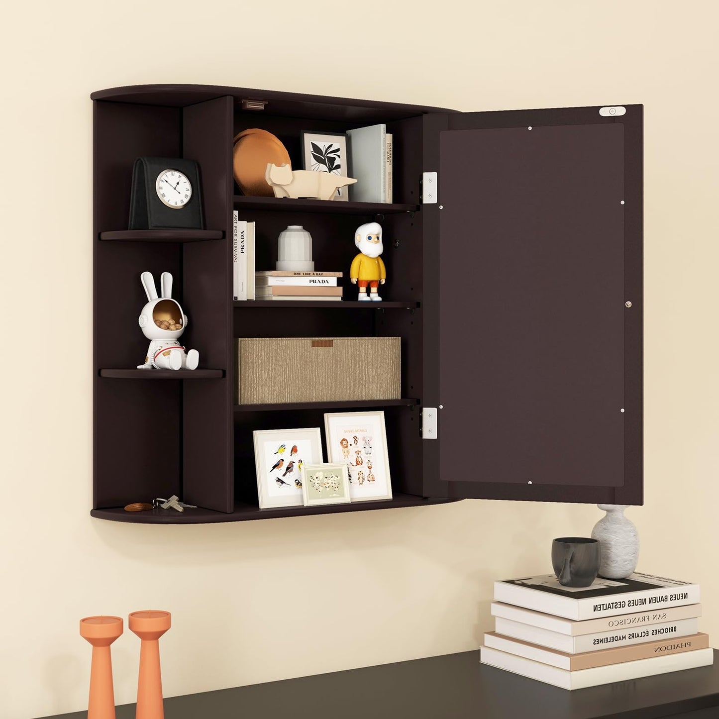 3 Tier Mirrored Wall Mounted Bathroom Cabinet