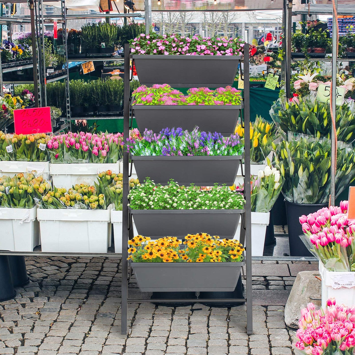5-Tier Raised Garden Bed with 5 Removable Trays