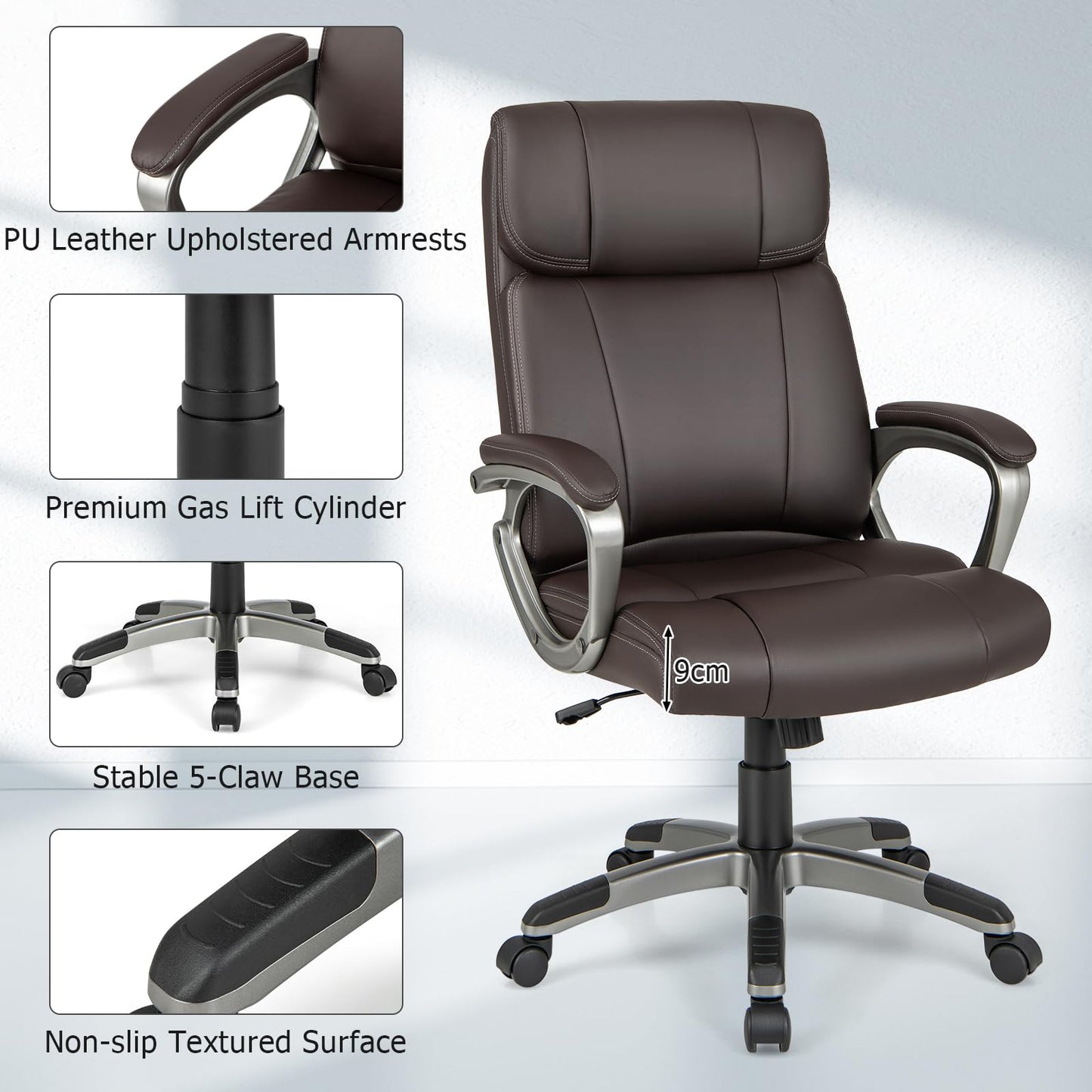Ergonomic Office Chair with Flip-up Armrests and Rocking Function