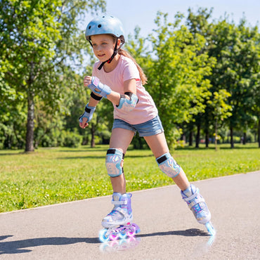 Kids Inline Skates for Boys & Girls, 4 Sizes Adjustable Blades Roller Skates