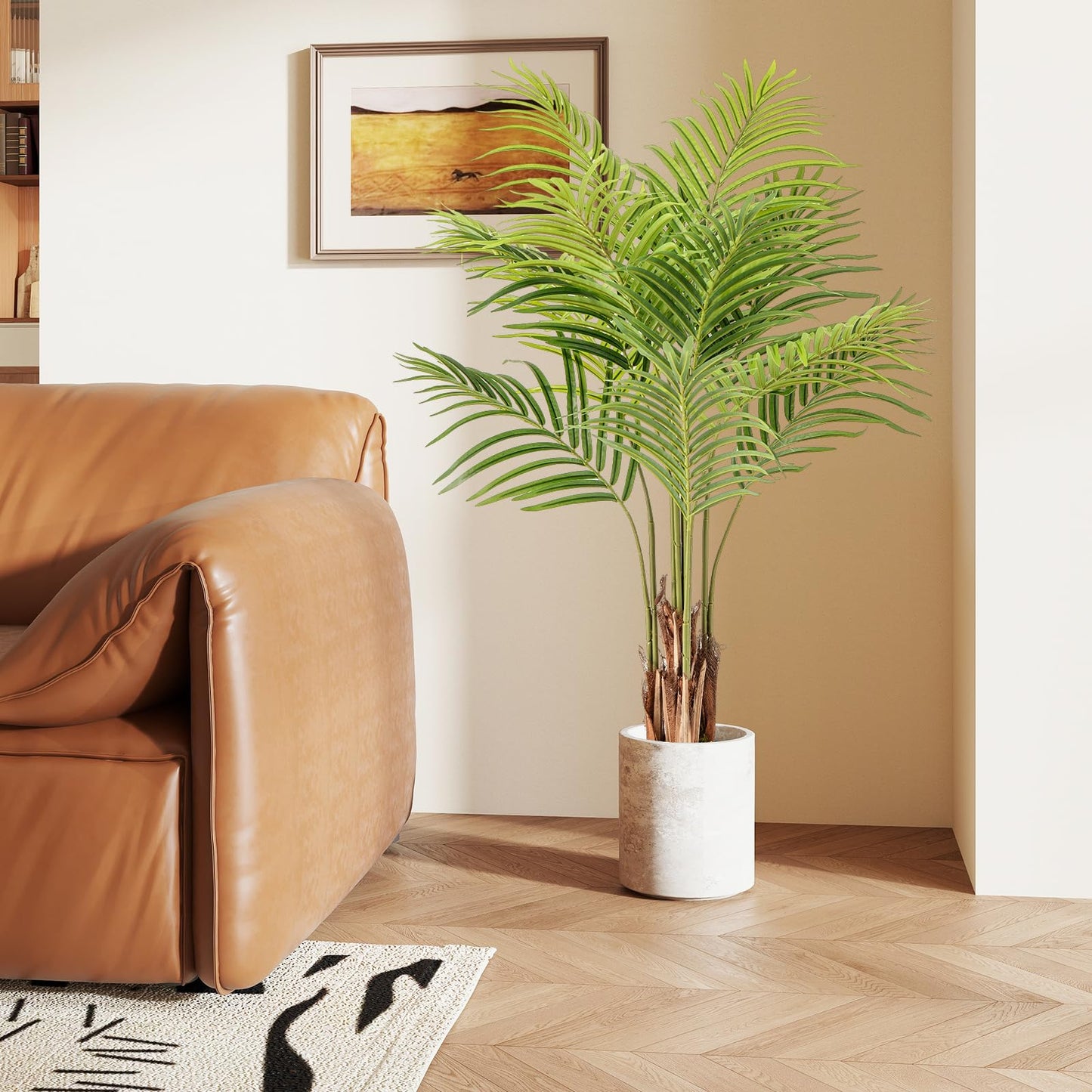 128CM Tall Artificial Palm Paradise Plant with 12 PEVA Leaves and Wide Stable Pot