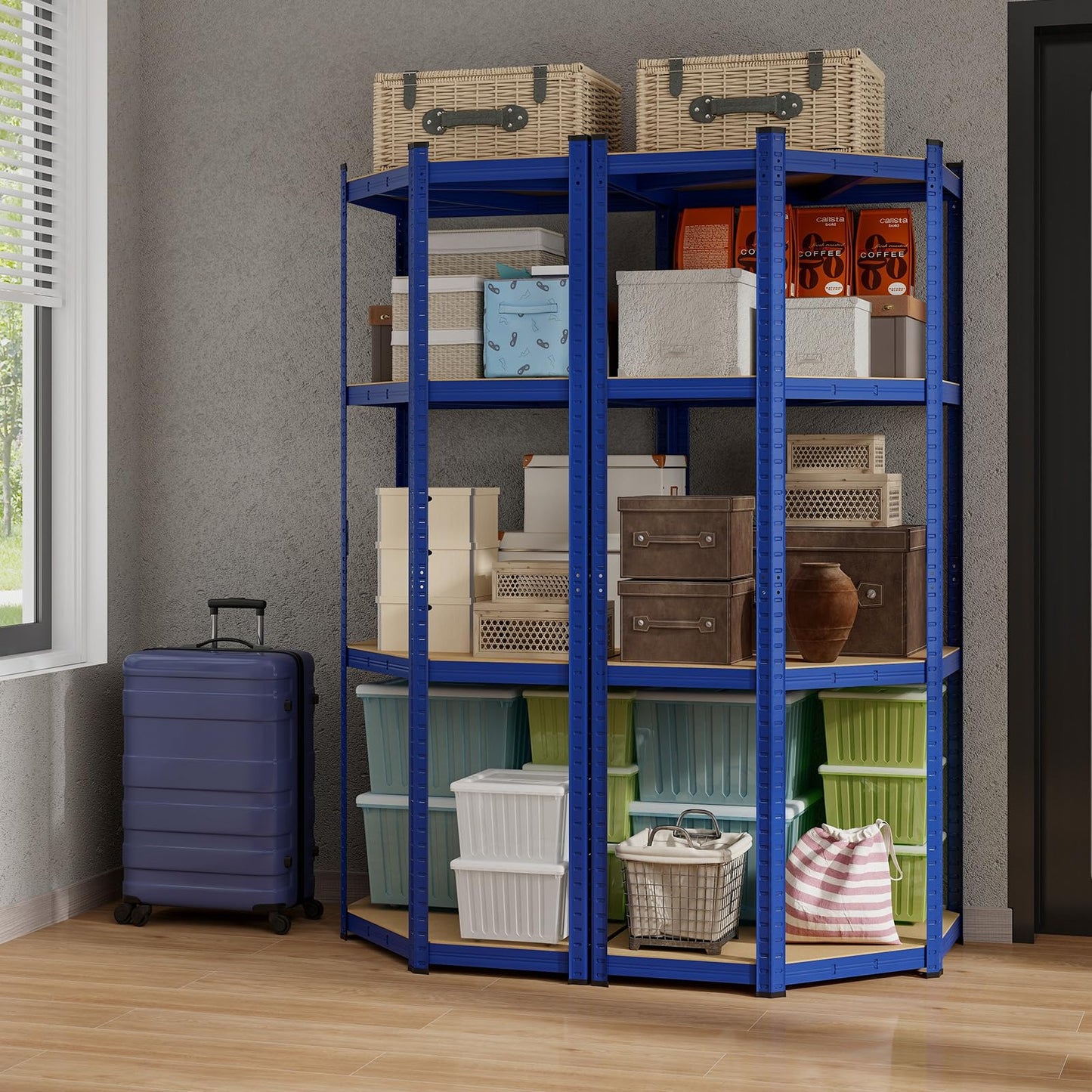 4-Tier Corner Shelving Unit 720KG Heavy Duty for Warehouse Pantry Shed and Kitchen