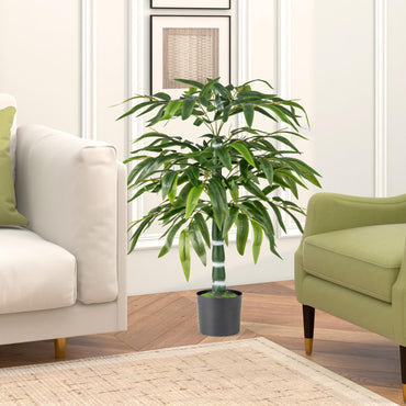 100 CM Artificial Bamboo Tree Set of 2 with Plastic Nursery Pot and Adjustable Branches