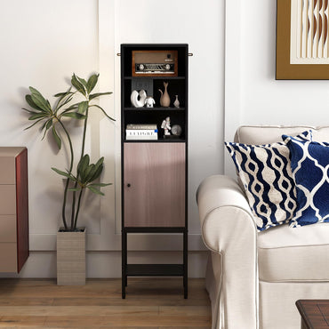 Tall Storage Cabinet with Adjustable Shelf and Bottom Storage
