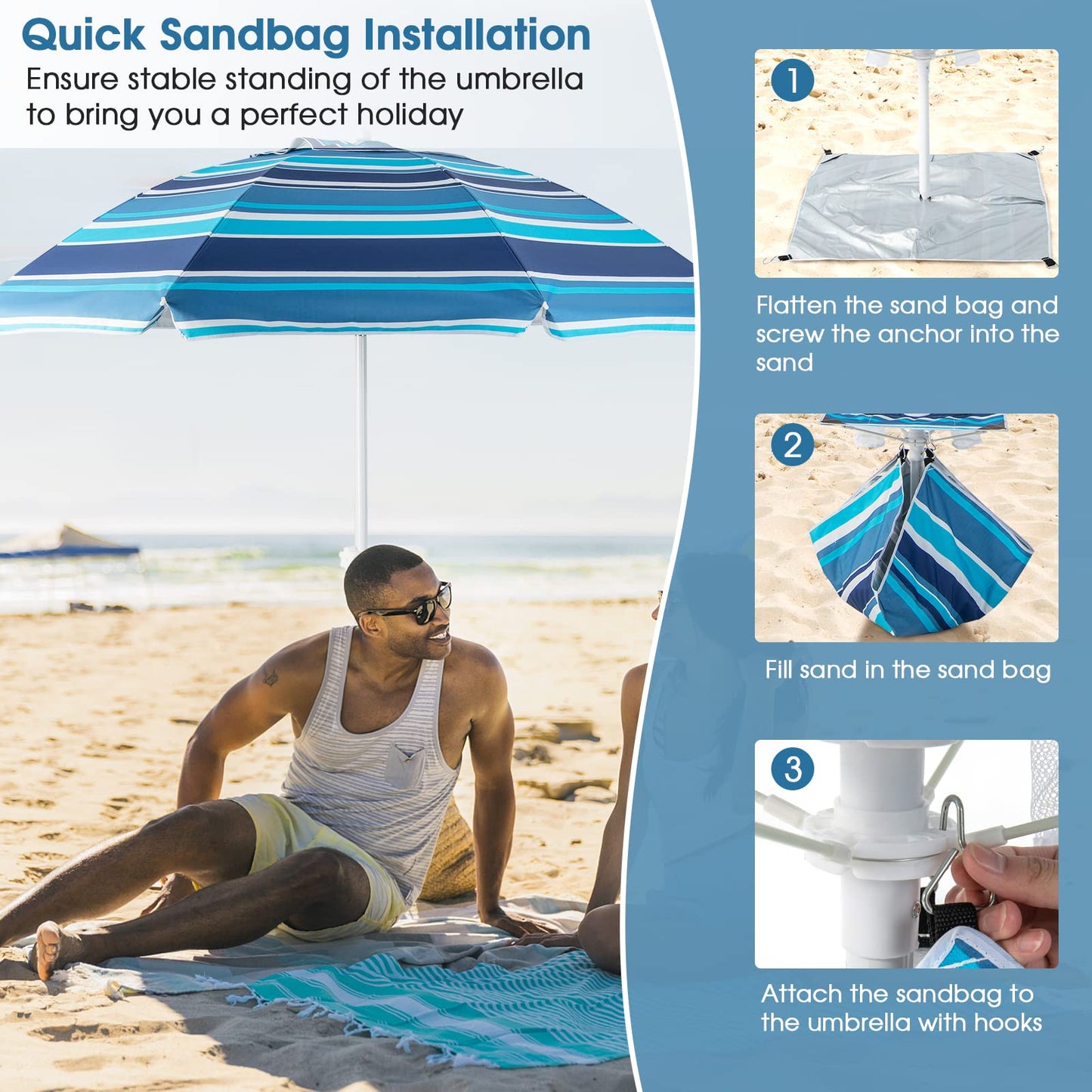 GiantexUK 2M Beach Umbrella