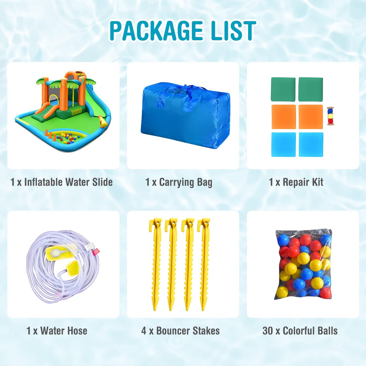 Kids Bouncy Castle with Dual Slides and Splash Pool for Outdoor Indoor Play