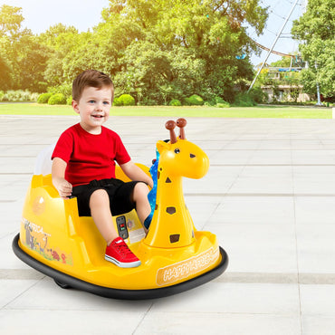 12V Bumper Car Giraffe Toddler 360° Spinning Ride on Toy