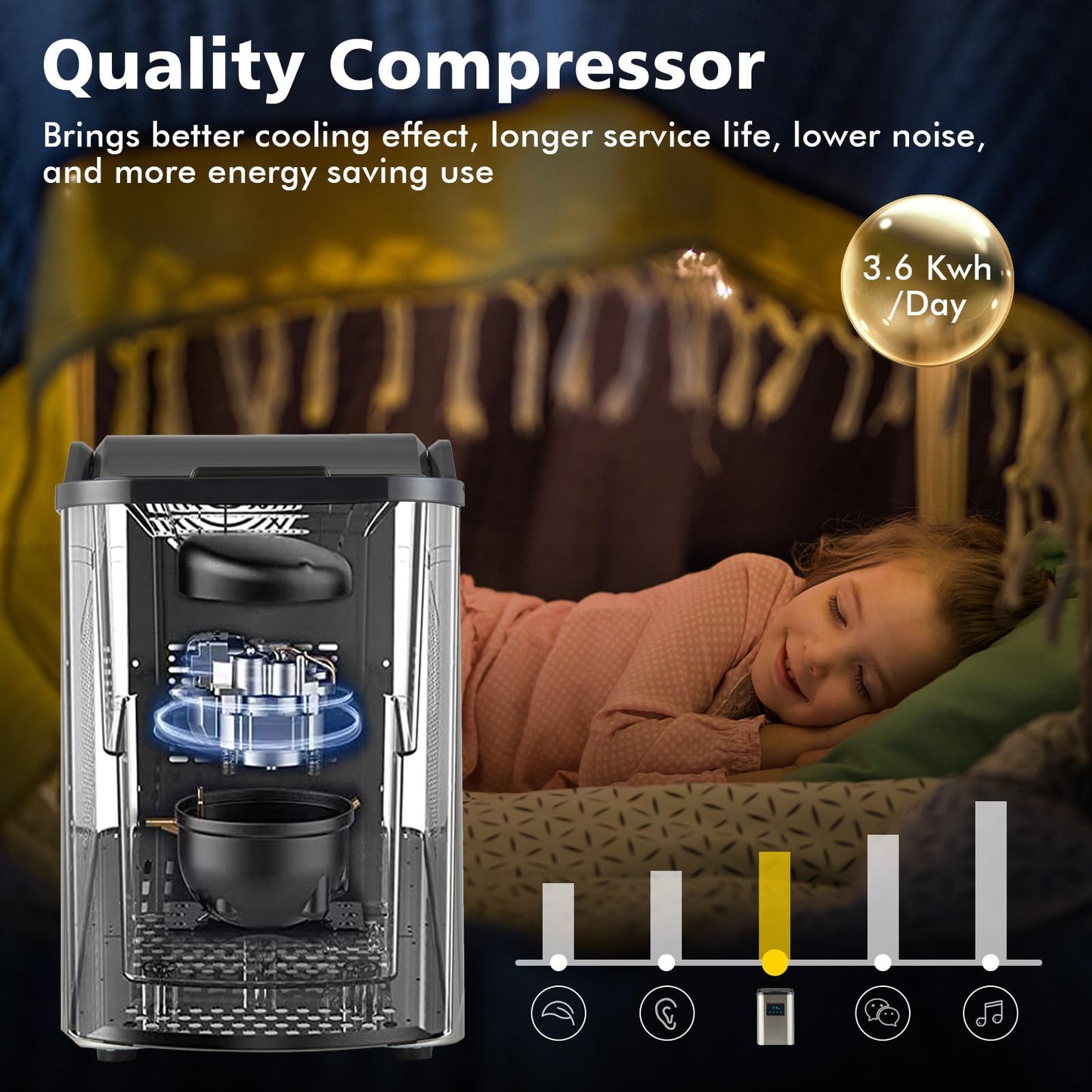 Countertop Nugget Ice Maker with 2 Ways Water Refill