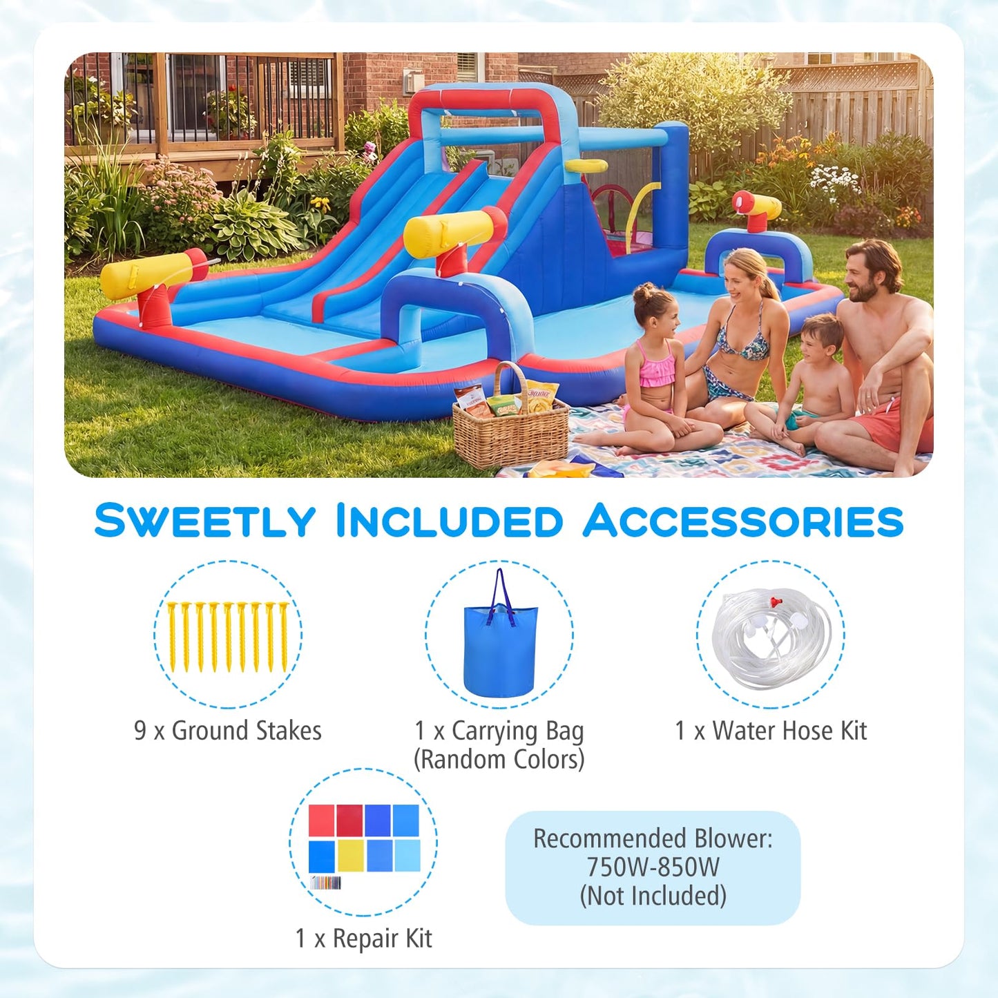 5 in 1 Mega Kids Bouncy Castle with Dual Slides