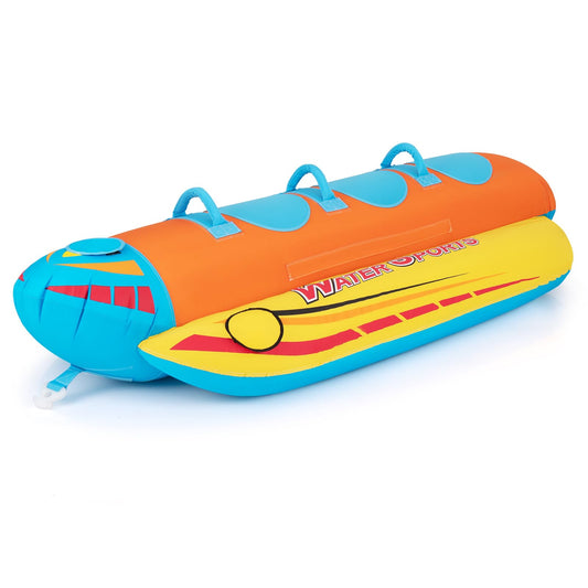 1-3 Riders Inflatable Banana Boat Towable Tube for Boating with Full Nylon Cover