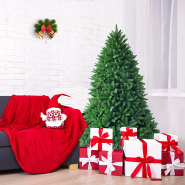 5FT Artificial Christmas Tree, Hinged Green Xmas Trees with Foldable Metal Stand