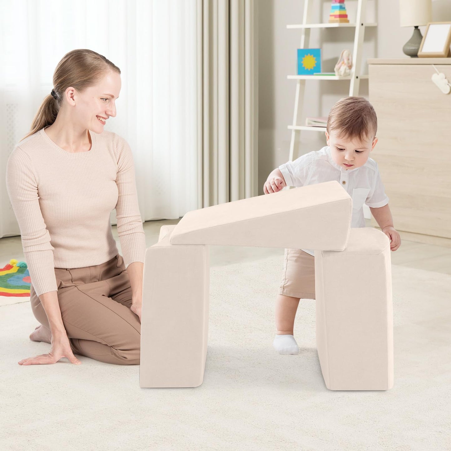5 Piece Climb and Crawl Playset with Ball Pit for Kids