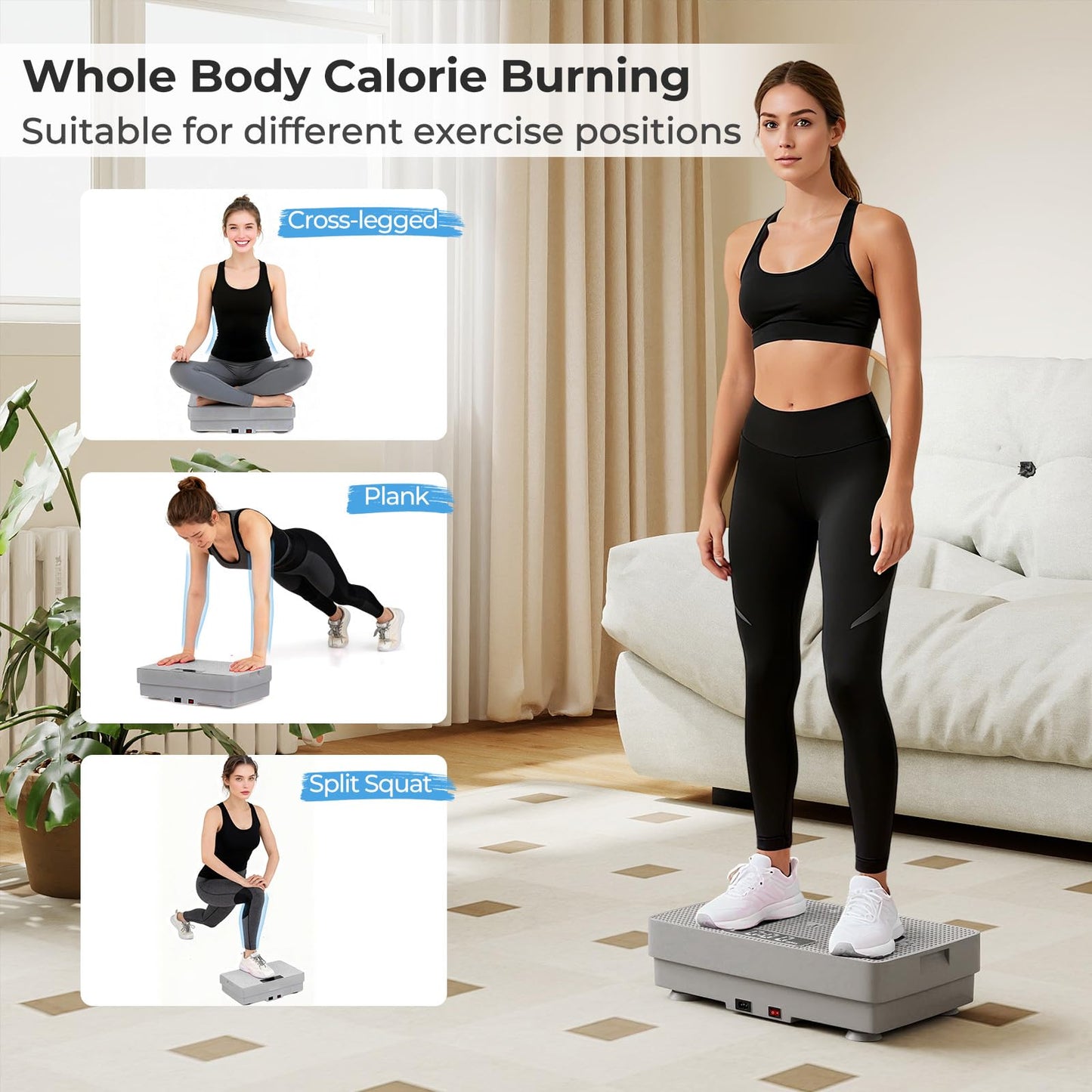 Vibration Plate Exercise Machine with Gravity Sensor and Remote Control