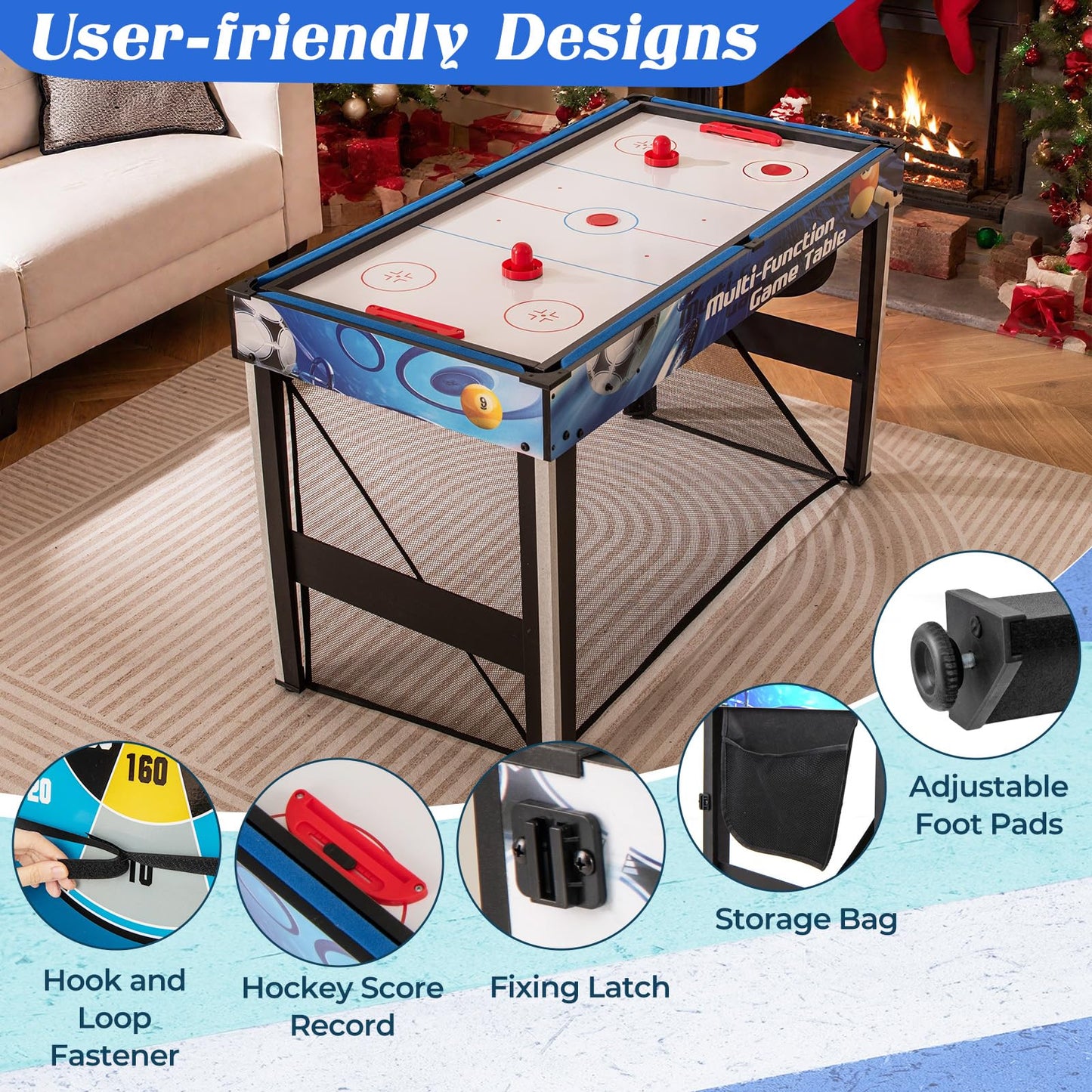 10-in-1 Multi-Sports Games Table, Combo Tables with Table Tennis, Basketball, Soccer, Hockey, Billiard, Archery, Shooting, Darts