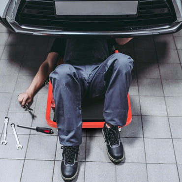 2-in-1 Rolling Creeper Seat Folding Creeper with 6 Universal Wheels